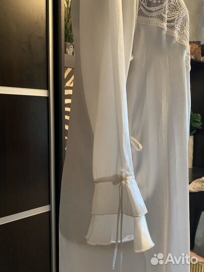 Халат женский с кружевом