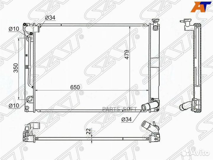 Радиатор Toyota Harrier (XU30) 03-13 TY0003ACU302