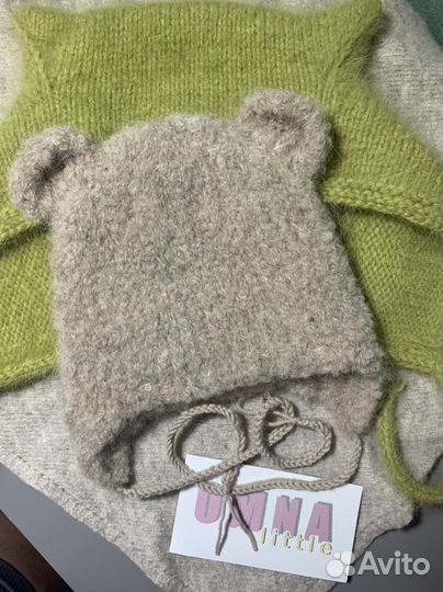 Детская зимняя шапка медвежонок