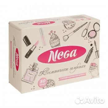 Салфетки косметические Nega, 80штук 2х слойные