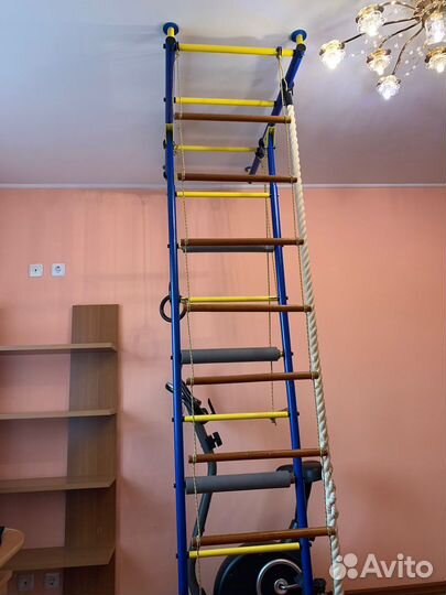 Шведская стенка в комплекте с турником-брусьями