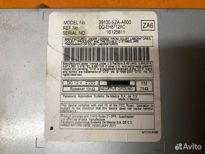 Магнитола Honda Pilot 2 3.5 2011