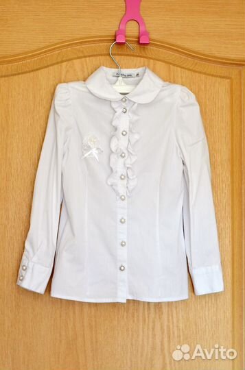 Блузка белая для школы, размер 122-128