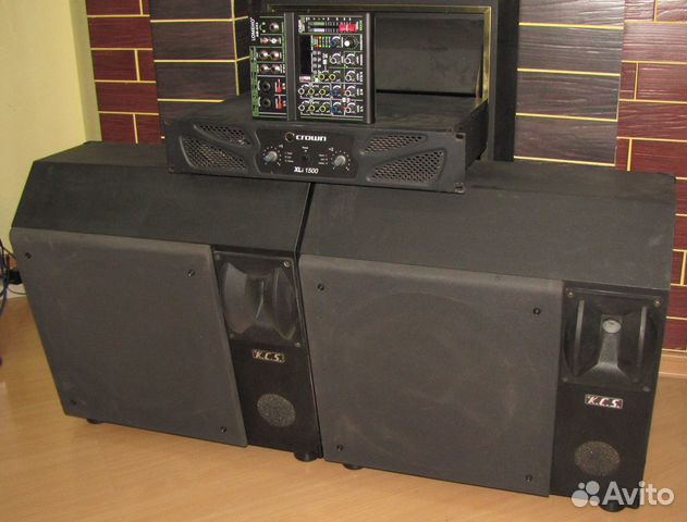 Колонки KCS 1200W Pro 2ш Усилитель Crown Микшер вт