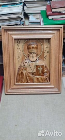 Резная икона николай чудотворец