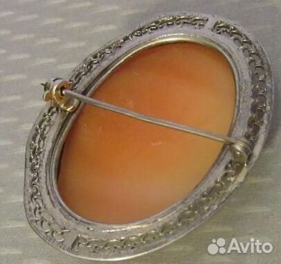 Камея антикварная серебро брошь кулон