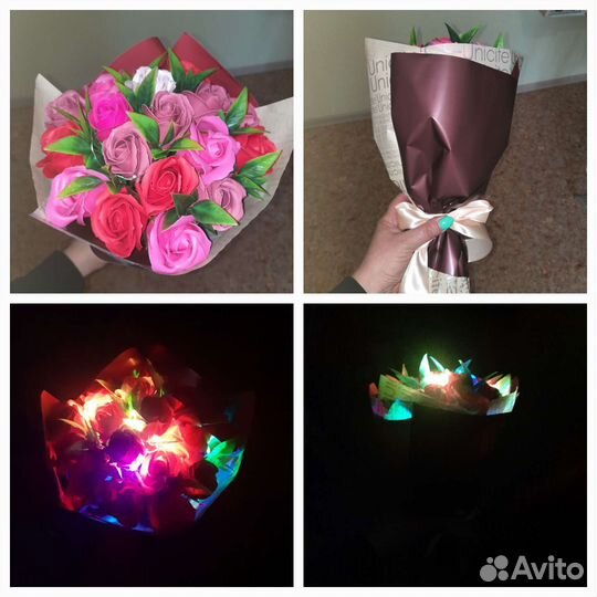 Букет роз из мыла