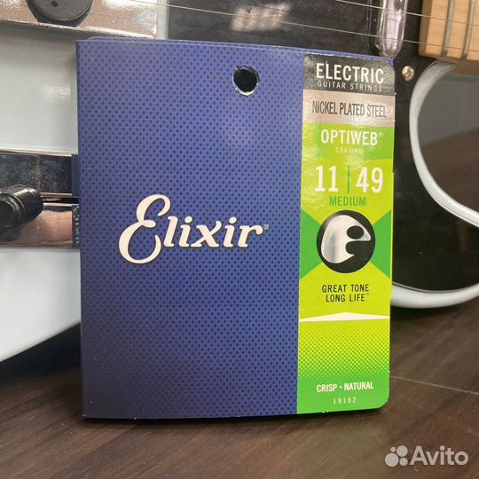 Струны для электрогитары Elixir Optyweb 11-49 нике