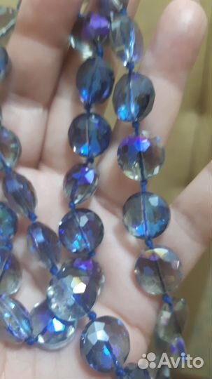 Бусы из натурального горного хрусталя