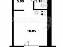 Квартира-студия, 33,7 м², 13/16 эт.