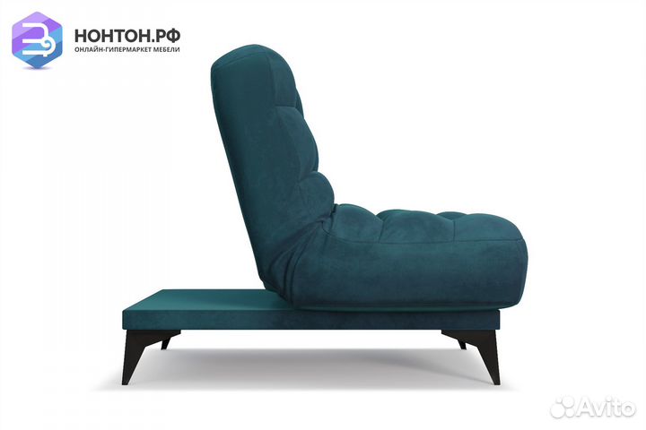 Кресло клик-кляк Арно вельвет сине-зеленый