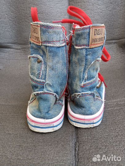 Кеды джинсовые высокие для девочки 26 размер