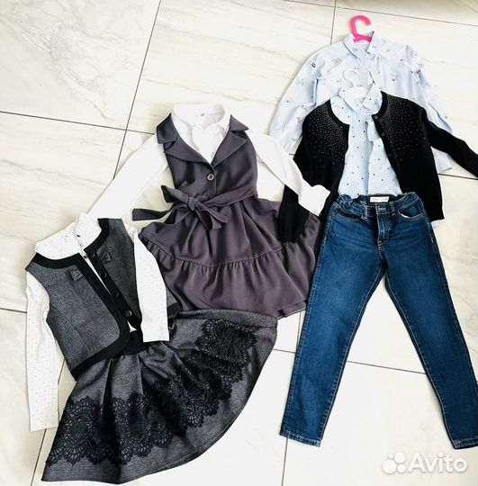 Вещи в школу для девочки пакетом 122 см, 7 лет