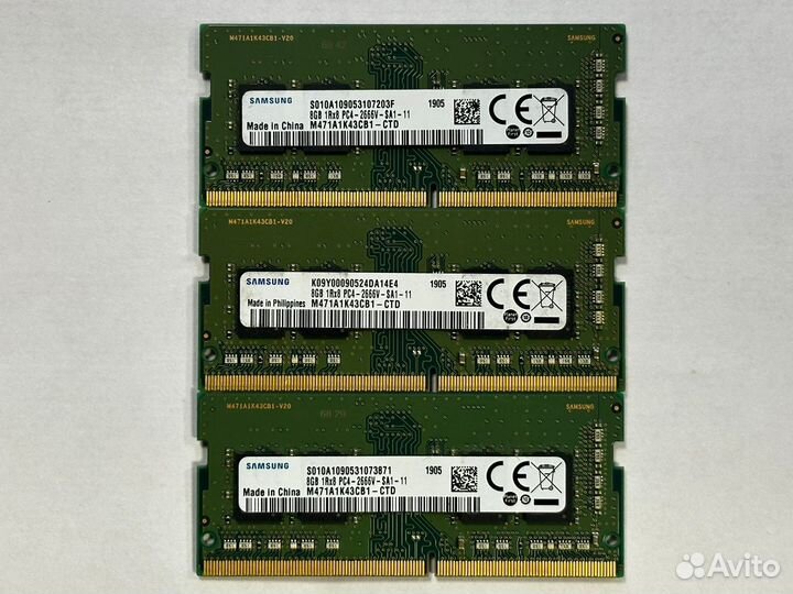 So-dimm Samsung и др DDR4 8Gb Только Опт