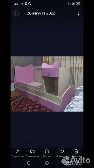 Детская кровать, столик и тумбы