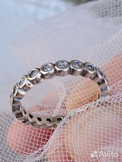 Серебряное кольцо Pandora 50 оригинал