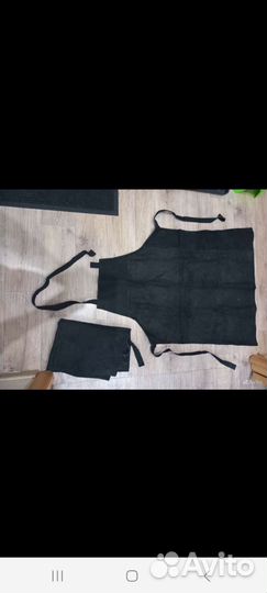 Фартук спилковый чёрный