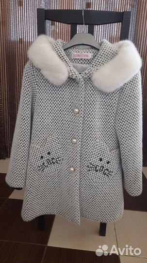 Пальто для девочки 140