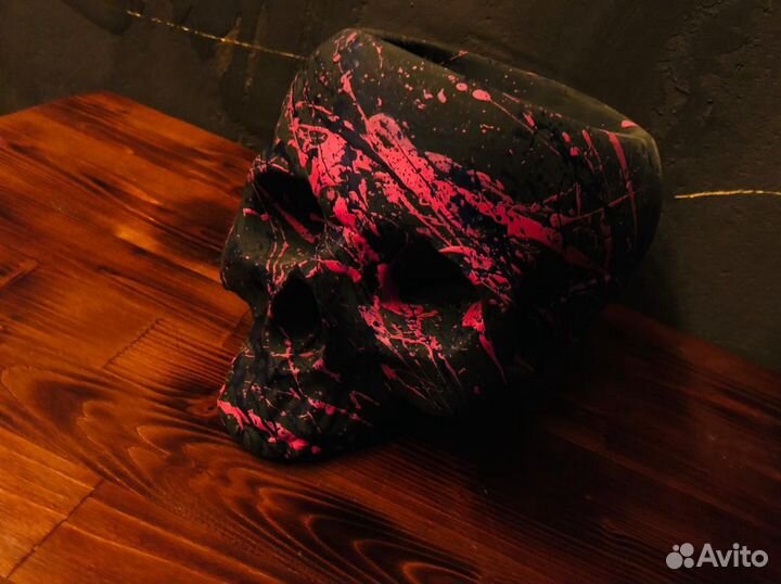 Кашпо череп арт