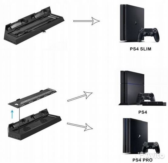 Подставка с охлаждением ps4 fat slim pro TP4-023B