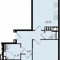 1-к. квартира, 54 м², 4/4 эт.