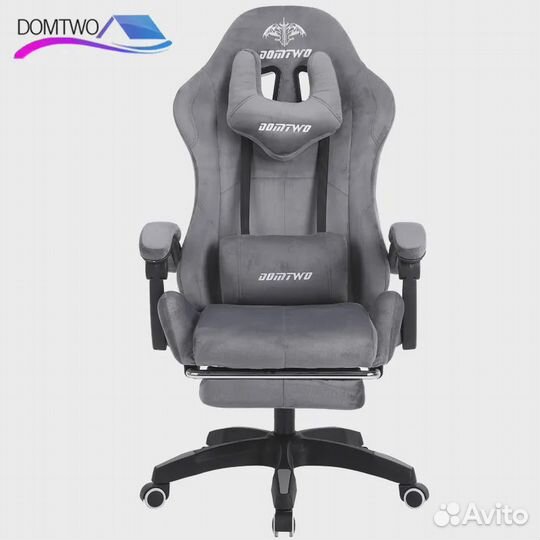 Игровое, геймерское компьютерное кресло велюр