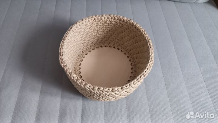 Корзина вязаная интерьерная. Ручная работа