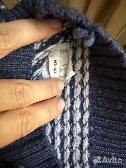 Шерстяной свитер, шапка, шарф