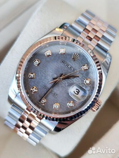 Rolex Datejust 36 Smoke Grey Everose Gold Diamond