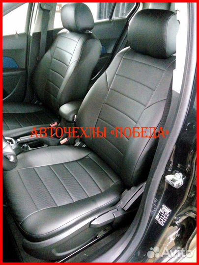 Чехлы Chevrolet Cruze из экокожи чёрные Классика