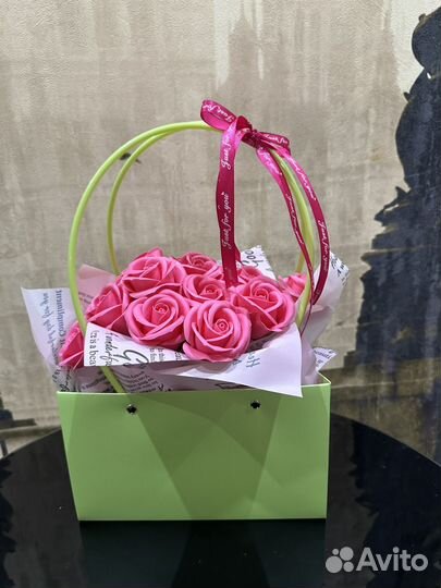 Букет из мыльных роз