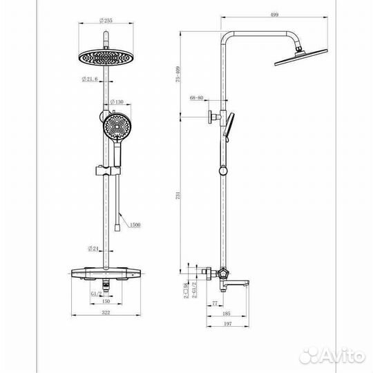 Душевая система с термостатом wonzon & woghand Хром WW-B3046-A1-CR