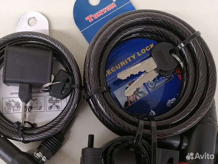 Велозамок с ключами, для велосипеда, самоката, мот