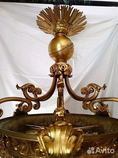 Старинная люстра 19 век бронза