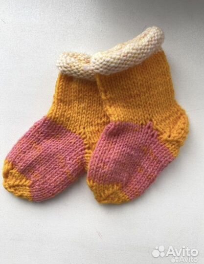 Вязаные носки пинетки ребенку 10 см