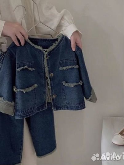 Джинсовый костюм для девочки 110 116