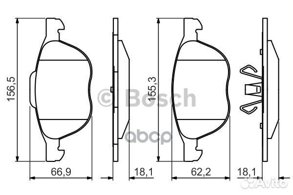 Колодки тормозные дисковые перед 0986495215 Bosch