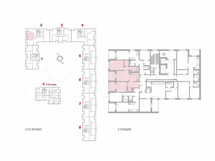 2-к. квартира, 66,8 м², 6/12 эт.