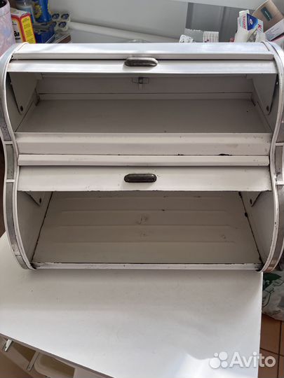 Двухярусная хлебница СССР эмаль белая