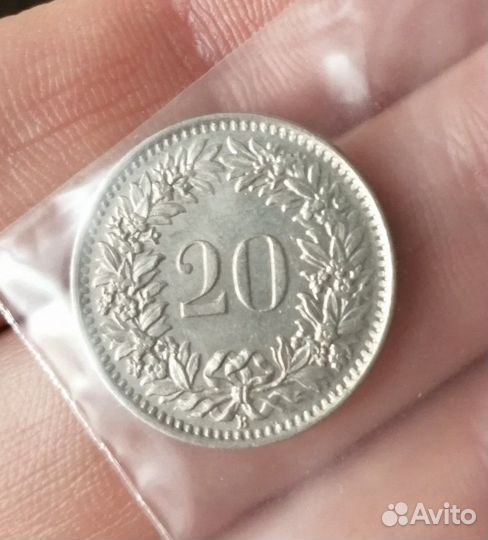 20 раппенов 1962 год Швейцария