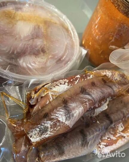 Сом нарезка холодного копчения, балык не копченый