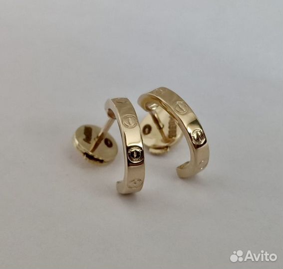 В наличии Cartier love серьги золото 585 проба