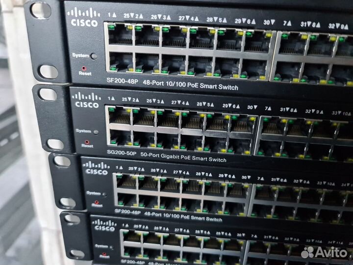 Коммутатор Cisco SF200-48P 48 портов 24 PoE 10/100