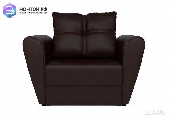 Кресло выкатное Квартет экокожа коричневая