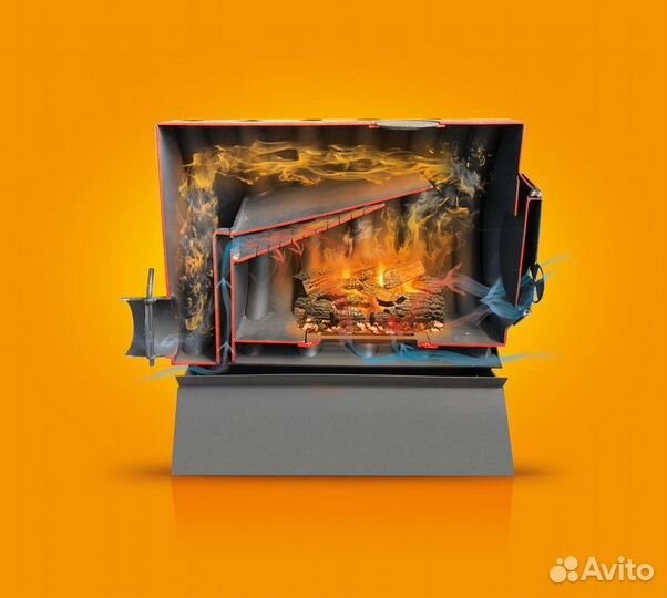 Печь отопительная длительного горения булик, брене