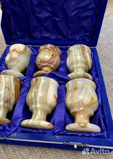 Набор рюмок из оникса, подарочный, новый