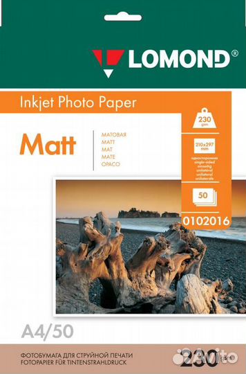 Фотобумага Lomond П0102016 21х30 A4 Inkjet 230г/м2