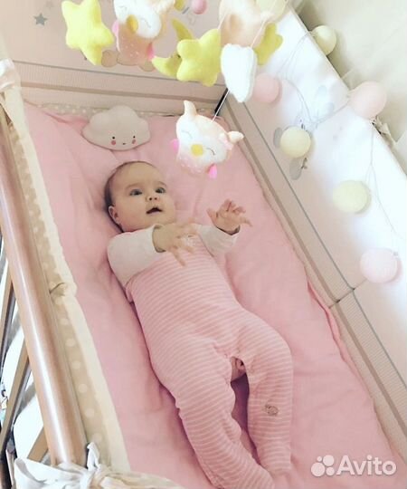 Бортики для детской кроватки с балдахином