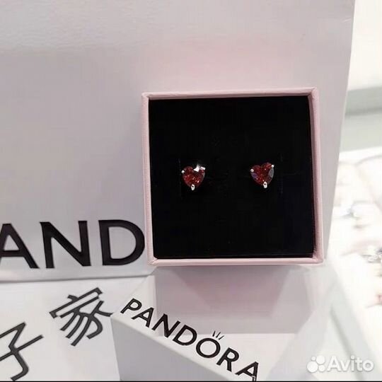 Pandora серьги сердце оригинал