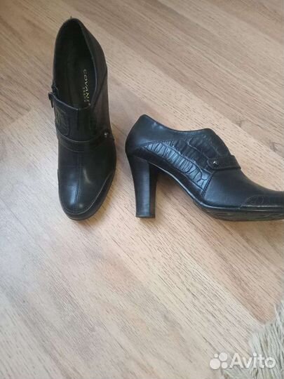 Кожаные ботильоны